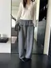 Coleção Outono/Inverno 2026: calças largas femininas estilo balé com barra fluida e franzida, calças casuais retas versáteis estilo coreano