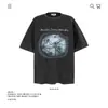 Camiseta Estampada de Algodão Puro Pesado Estilo Retrô Americano Tendência para Homens e Mulheres Nova Solta Exportação Transfronteiriça Venda por Atacado 250g
