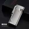 PL139 isqueiro de metal à prova de vento estilo reto Yan azul criativo duplo pode ser feito logo de personalidade fábrica direta atacado