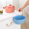 Papelera creativa para colgar en la pared sin perforaciones para el hogar con tapa para baño, puerta de gabinete de cocina, cubo pequeño de plástico, venta al por mayor