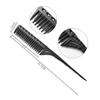 Bobina de alta qualidade pente de cabelo camada interna dentes densos alto e baixo pente design de três fileiras design coque alto pente pente de cabelo pente de cauda pontiaguda pente de cabelo