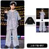 Traje de moda hip-hop infantil jaqueta de lantejoulas brilhante jazz dança tambor hip-hop moda passarela traje equipe traje
