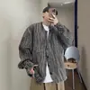 Suministro Directo de Fábrica Otoño e Invierno Retro Versátil Estilo Wasteland Chaqueta Tejida de Color Mixto con Borde Crudo sin Cuello para Hombres y Parejas