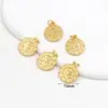 Pingente Banhado a Ouro 14K que Preserva a Cor com a Palavra "Fortuna" Pequeno Pingente para Pulseira Acessório Pulseira DIY Acessórios de Contas Atacado D104