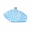 Comercio Exterior Transfronterizo Bolso de Hombro Cruzado Nuevo Europeo y Americano para Damas Bolso Acrílico en Forma de Concha y Abanico Bolso Clutch de Moda para Boda y Cena
