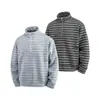 SANHOMME Moletom de meia-zip com gola alta estilo americano, listrado cinza, jaqueta masculina, top casual para primavera e outono 7081