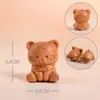 Acessórios de urso e gato de desenho animado em madeira de pêssego e sândalo, componentes DIY, pequenos ornamentos de madeira, pingentes e itens decorativos