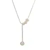 Collar de Perlas Pequeño en Forma de Y para Mujer, Versátil, de Nicho, Lujo Ligero, Cadena de Clavícula de Gama Alta, Elegante Collar Minimalista Estilo Ins