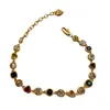 Pulsera de Zirconia Colorida para Mujer, Galvanizado en Oro Real, Lujo Ligero, Nicho, Gama Alta, Moderna, Versátil, Pulsera de Temperamento, Pulsera