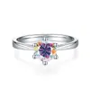 Comercio electrónico transfronterizo suministro directo plata de ley s925 Zhou Jia seis garras 1/2 quilate moda ins clásico anillo de compromiso diamante Moissan
