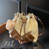 Bolsa Saco Plissada Versátil para Mulheres, Nova Moda Primavera 2026 Bolsa de Ombro com Laço Bolsa Transversal Tendência