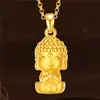 Estilo Étnico Retrô Rosto Sorridente Cabeça de Buda Pingente Desenho Animado Buda Agachado Lótus Buda Bom Desejo Areia Dourada Pingente