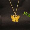 Collar de Mariposa Filigrana Herencia Método Antiguo Oro Arena Vietnamita Collar Mariposa Calada para Mujer Que No Se Desvanecerá por Mucho Tiempo