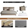 Cama de arte en piel con cabecero grande estilo nube minimalista italiano, cama matrimonial con tapicería suave segmentada, tejido de piel tecnológica, cama de boda de lujo ligero para dormitorio principal