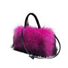 Nova mulher pelúcia tote bolsa imitação raccoon pele europeia e americana crossbody bolsa travesseiro doce cool estilo y2k