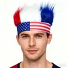 Pelucas de abanico con bandera americana transfronterizas, Gorras visera del Día de la Independencia, Diademas para eventos deportivos del Día Nacional, Copa del Mundo, Accesorios para el cabello, Cubre-cabezas