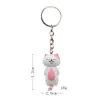 5 Llaveros de Figuritas Lindas Estilo Coreano con Hebillas de Montañismo y Dijes para Bolsos con Gatos Dormidos y Babeando Mientras Están Acostados