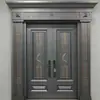 Puerta de seguridad de acero inoxidable de doble puerta de 380 para villas, puerta de entrada con recubrimiento en polvo para casas rurales de autoconstrucción, puerta de entrada para el hogar