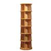 Estantería giratoria de madera maciza, estante de almacenamiento de pie de 360 grados, estantería de esquina, integrada en la pared, estante móvil para libros ilustrados de espacios estrechos