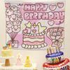 Desenho Animado Cachorro Feliz Aniversário Pano de Fundo Pano Pendurado Cena de Festa de Um Ano de Idade de Crianças Tapeçaria Arranjo de Fotos Pano Decorativo