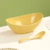 Tazón de Plástico para Comida Creativo Tazón Yuanbao Tazón para Ensalada Fruta Tazón para Dumplings Wontons Hogareño Gran Capacidad Tazón para Ramen Tazón para Fideos