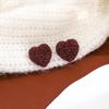 Pendientes de corazón con textura estilo Mori retro de Hong Kong, estilo simple, de alta gama, con forma de corazón de Ankora rojo y amor puro.