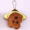 Chaveiro Pingente de Pelúcia Urso Manteiga Fofo e Faz Barulho Broche Desenho Animado Pequeno Penduricalho para Bolsa Acessórios Dia das Crianças