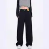 Jeans Rectos Negros de Corte Pera para Mujer, Novedad de Primavera, Tallas Grandes para Chicas Curvy, Cintura Alta, Holgados, Adelgazantes, Pierna Ancha