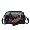Bolsa Estampado Retro 2026 con Patrón de Pez en Relieve, Lavado de Color, Bolso de Hombro de Gran Capacidad, Bolso de Mano tipo Clutch con Forma de Concha Cruzado, Estilo Artístico