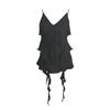 Ruyi Cool Muse Camisola de Moda Refinada con Cuello en V y Cinta Rizada Estilo Deseo Puro Top Sexy