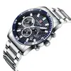 Reloj de Tres Ojos Verde Submariner para Hombre, Resistente al Agua, Correa de Acero, Calendario Luminoso, Deportivo Multifuncional, Reloj de Cuarzo