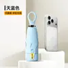 Paraguas Portátil Plegable Cinco Veces Mango de Corazón Doble Uso Sol y Lluvia Paraguas Cápsula Protector Solar Pegamento Negro Anti-Ultravioleta Paraguas de Sol para Mujer En Stock