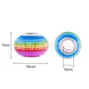 Cuentas de rayas de arcoíris con agujero grande, cuentas sueltas de resina, cuentas de colores imitación cristal, accesorios para joyería, kit de pulsera DIY, cuentas