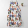 Vestido chaleco sin mangas con estampado de dopamina de colores para mujer 2026 Verano Nuevo Holgado Vacaciones Falda con volantes