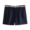Atacado 2026 Primavera Novo Estilo Europeu e Americano Shorts Casuais Femininos com Cinto 10309