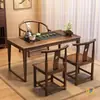 2026 Nuevo Juego de Mesa Pequeña para Balcón y Sillas Mesa de Té de Madera Maciza Sala de Estar Uso Doméstico Juego de Té Integrado para Preparar Té Mesa de Café Kung Fu