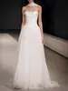 Vestido de novia ligero francés con cola, simple, elegante, nicho, sensación de alta gama, fotografía de viajes, exterior, estilo bosque, súper de hadas, para salir, venta al por mayor transfronteriza