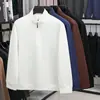 Sudadera de Terciopelo Alemán 2026 para Hombre, Nuevo Estilo Primavera y Otoño, Cuello Alto, Cremallera, Color Sólido, Camiseta de Manga Larga, Ropa Exterior Casual de Moda