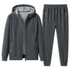 Primavera de 2024 Novo Estilo Coreano Venda por Atacado Cardigã com Capuz Casual Esportivo Conjunto Masculino Marca Chinesa Tendência Moletom Primavera e Outono