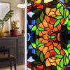 Bl112-139 Adhesivo Electrostático de PVC para Vidrio con Flores y Pájaros Retro Coloridos, Película para Ventana sin Adhesivo, Decoración Removible para Ventana de Vidrio