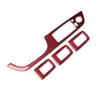 Adecuado para BMW serie 3 antiguo E90E92 panel de elevación de ventana de fibra de carbono rojo pegatina decoración interior interruptor