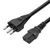 Cable de alimentación de tres conductores con enchufe brasileño, Cable de alimentación con enchufe certificado brasileño, Sufijo del enchufe con conector para computadora