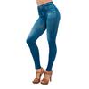 Leggings de Mezclilla Imitación para Mujer para Usar como Ropa Exterior, Cintura Alta Elásticos Ajustados Adelgazantes Verano Delgados Pantalones Nueve Puntos, Jeans Imitación, Modernos