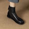 Design Patchwork~Botas Finas Retrô com Bico Redondo para Mulheres Outono e Inverno 2026 Novas Botas Martin com Solado Plano Botas Curtas Macias para o Dia a Dia