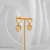 Pendientes Simples de Amor Europeos y Americanos Pendientes de Mujer de Gama Alta para el Trabajo Chapado en Cobre Oro Real Pendientes de Mujer de Alto Color Pendientes de Otoño e Invierno