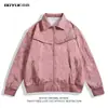 Nueva chaqueta estilo americano, chaqueta de cuero retro de solapa de moda para otoño, abrigo versátil casual de cuero PU para pareja