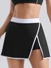 Traje de Yoga Sexy de Color de Contraste Desnudo Falda de Tenis para Mujer Sujetador Deportivo Ajustado sin Espalda Ropa Interior de Tirantes para Fitness