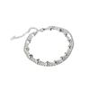 Pulsera de Amor de Plata de Ley s925 para Mujer Dulce Cyber Celebridad Temperamento Pulsera de Doble Capa con Forma de Corazón Sentido Avanzado Pulsera de Nicho Venta al por Mayor