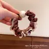 Goma para el pelo satinada con perlas nueva de Dongdaemun, Corea, para atar el pelo en la nuca, alta elasticidad y accesorio para el pelo duradero