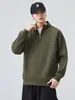 Ropa para Hombre Fengshe / Nueva Camisa Polo de Media Cremallera para Hombre Primavera y Otoño 2026, Top para Hombre de Manga Larga con Cuello Alto, Sudadera Gruesa para Hombre